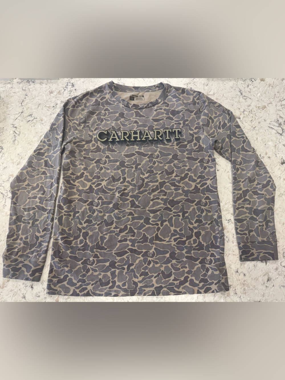 Carhartt Long Sleeve Camo Tee in Gray and Brown